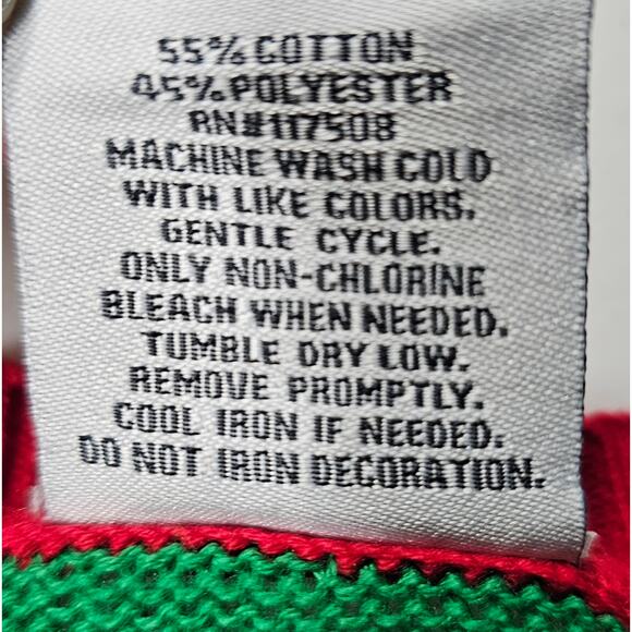 Well Worn Holiday Sweater Green with Red Metallic Bow NWT Women's M - Picture 5 of 8